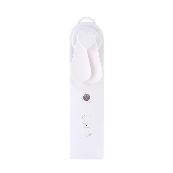 HKM-816787 Portable Handheld Mini Fan with Moisturizing Spray Function - White/Blue