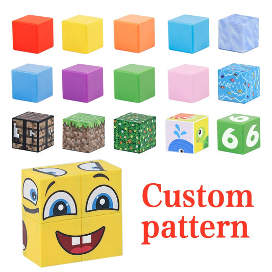 HKM-816979 Magnetic Building Cube Set for Toddlers - Educational STEM Puzzle Blocks in Various Sizes