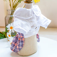 HKM-8170557 Sweet Pink Checkered Princess Skirt for Female Dogs - Spring Summer Style