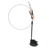 HKM-8170813 Bluebird Feather Cat Teaser Toy with Long Brush Holder and Steel Wire Design