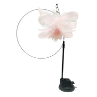 HKM-8170813 Bluebird Feather Cat Teaser Toy with Long Brush Holder and Steel Wire Design