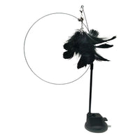 HKM-8170813 Bluebird Feather Cat Teaser Toy with Long Brush Holder and Steel Wire Design