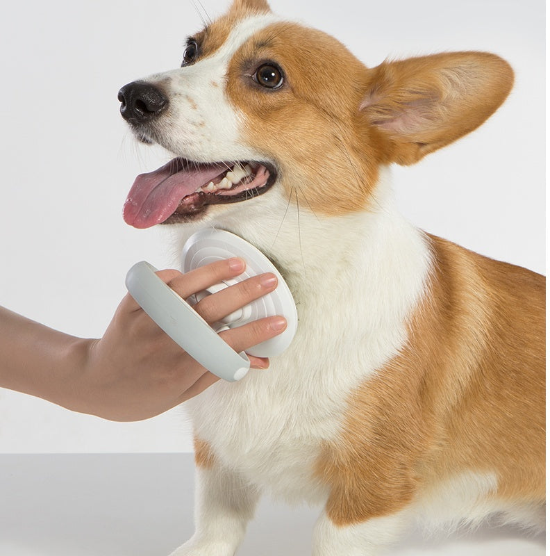 HKM-8171581 Self-Cleaning Wire Brush for Pets - Plastic Comb in White, Pink, and Blue