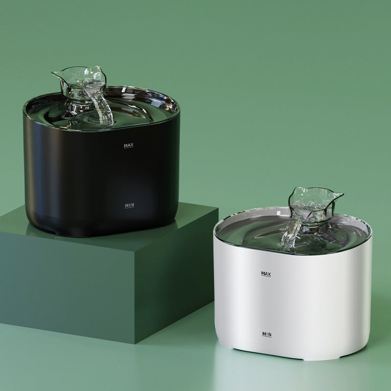 HKM-8171965 Automatic Pet Water Dispenser with Circulation System - Black & White Plug-In Editions