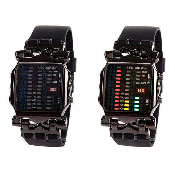 HKM-817363 Crab LED Electronic Business Watch with Calendar and Waterproof Design