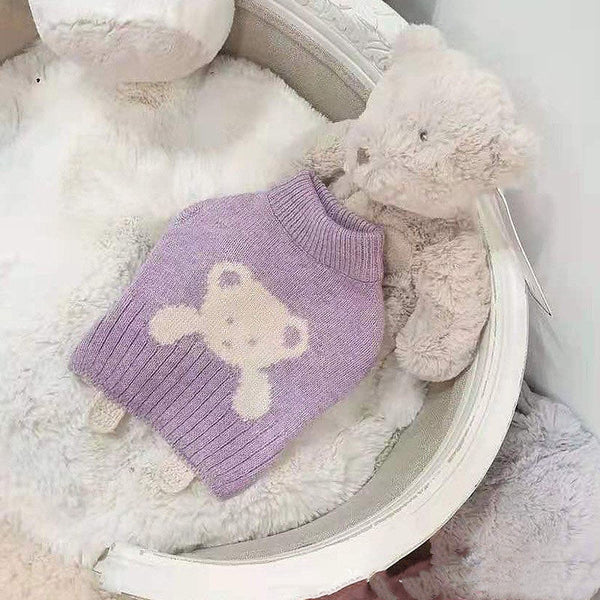 HKM-8173757 Cozy Wool Bear Sweater for Small Dogs - Autumn & Winter Pet Clothing