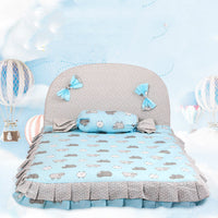 HKM-817491 Creative Cotton and Silk Dog Mat - Removable Washable Pet Nest in Pink and Blue, Sizes S and L
