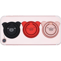 HKM-817555 Piglet Phone Ring Holder with Anti-Slip Design - ABS Plastic & Zinc Alloy Construction