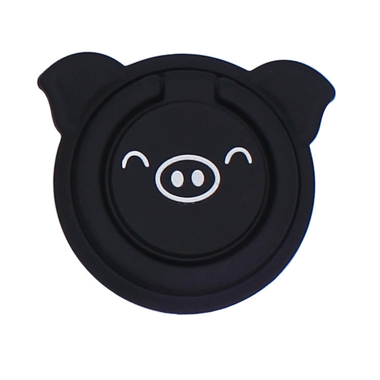 HKM-817555 Piglet Phone Ring Holder with Anti-Slip Design - ABS Plastic & Zinc Alloy Construction