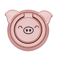 HKM-817555 Piglet Phone Ring Holder with Anti-Slip Design - ABS Plastic & Zinc Alloy Construction