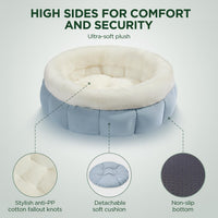 HKM-8175805 Donut Shape Pet Bed for Small Dogs and Cats - Washable with Anti-Slip Bottom