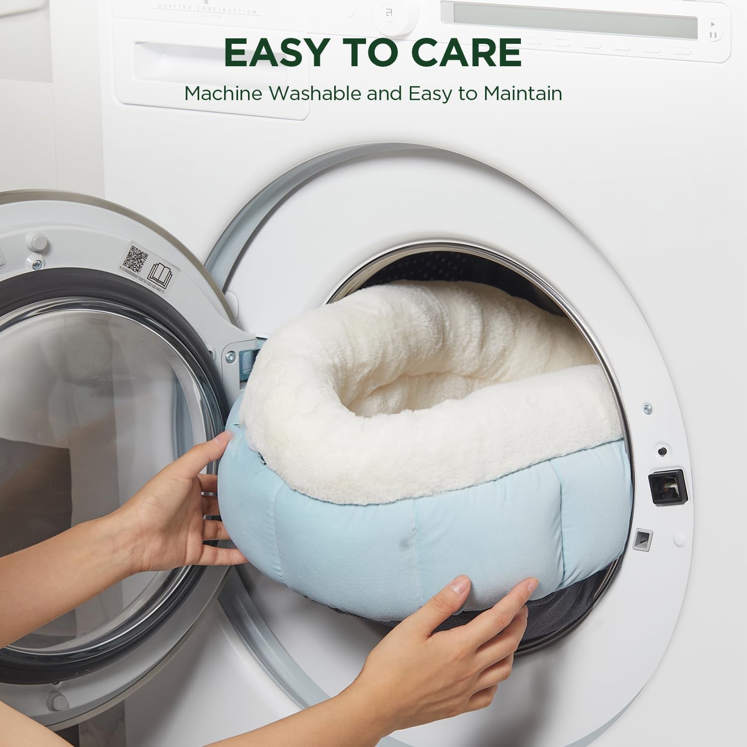 HKM-8175805 Donut Shape Pet Bed for Small Dogs and Cats - Washable with Anti-Slip Bottom
