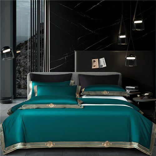 HKM-817619 Luxury Light Wine Red Cotton Bedding Set - Nordic Design, Reactive Dyeing, 1.5 Bed Size