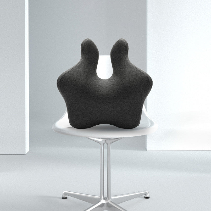 HKM-817683 Lumbar Support Cushion for Office and Car - Memory Foam with Cotton Cover, Solid Pattern, Various Colors