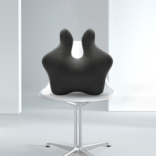 HKM-817683 Lumbar Support Cushion for Office and Car - Memory Foam with Cotton Cover, Solid Pattern, Various Colors