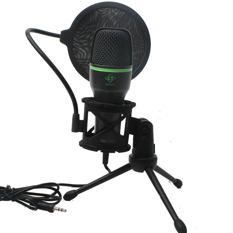 HKM-817747 Professional Condenser Microphone with Tripod Stand for Live Broadcasting and Vlogging