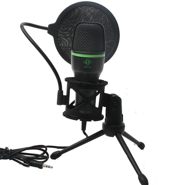 HKM-817747 Professional Condenser Microphone with Tripod Stand for Live Broadcasting and Vlogging