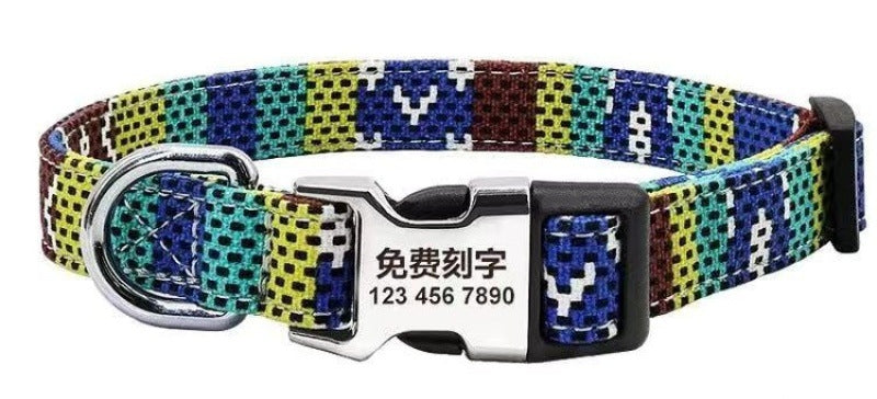 HKM-8177725 Adjustable Semi-Metal Dog Tag Collar with Anti-Lost Features for Medium and Large Dogs