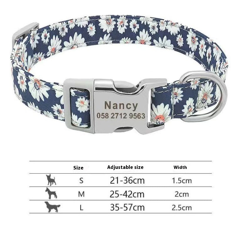 HKM-8177725 Adjustable Semi-Metal Dog Tag Collar with Anti-Lost Features for Medium and Large Dogs