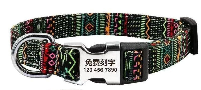 HKM-8177725 Adjustable Semi-Metal Dog Tag Collar with Anti-Lost Features for Medium and Large Dogs