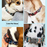 HKM-8177725 Adjustable Semi-Metal Dog Tag Collar with Anti-Lost Features for Medium and Large Dogs