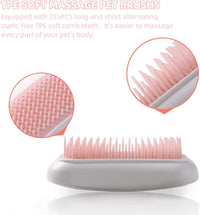HKM-8179005 Handheld Electric Vibration Massage Brush for Pets - Portable Cat and Dog Comb with Soft TPE Teeth