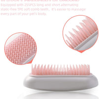 HKM-8179005 Handheld Electric Vibration Massage Brush for Pets - Portable Cat and Dog Comb with Soft TPE Teeth