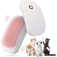 HKM-8179005 Handheld Electric Vibration Massage Brush for Pets - Portable Cat and Dog Comb with Soft TPE Teeth