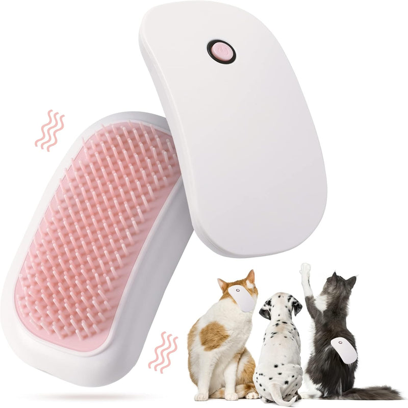 HKM-8179005 Handheld Electric Vibration Massage Brush for Pets - Portable Cat and Dog Comb with Soft TPE Teeth