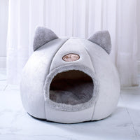 HKM-8179773 Cozy Cat Ear Nest Bed for Small Dogs and Cats - Cold-Proof Design for All Seasons