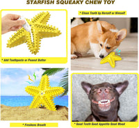 HKM-8179901 Natural Starfish Toothbrush for Small and Medium Dogs - Effective Dental Care Tool