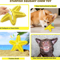 HKM-8179901 Natural Starfish Toothbrush for Small and Medium Dogs - Effective Dental Care Tool