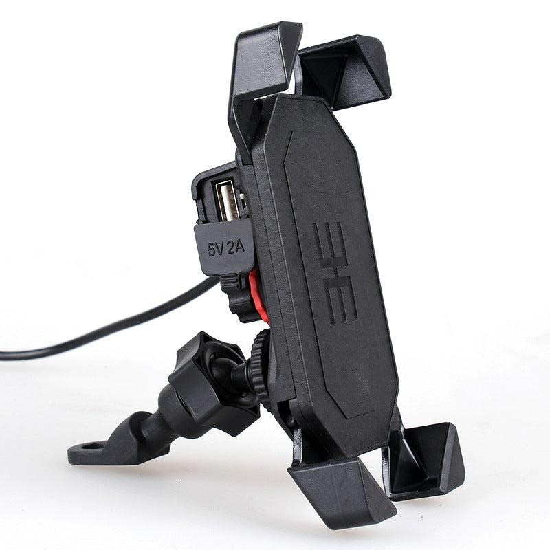HKM-818067 360° Motorcycle Mobile Phone Holder with USB Charging for 4-6.5 Inch Devices