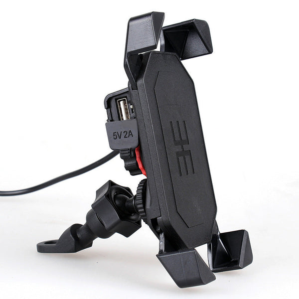 HKM-818067 360° Motorcycle Mobile Phone Holder with USB Charging for 4-6.5 Inch Devices