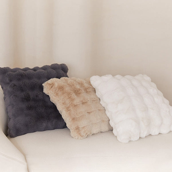 HKM-818131 Nordic Square Throw Pillow Cover for Living Room - 45x45cm, Beige, Light Camel, Pink, Ink Grey