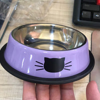 HKM-8181693 Durable Stainless Steel Pet Bowl with Non-Slip Rubber Base and Fade-Resistant Design