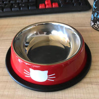 HKM-8181693 Durable Stainless Steel Pet Bowl with Non-Slip Rubber Base and Fade-Resistant Design