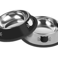 HKM-8181693 Durable Stainless Steel Pet Bowl with Non-Slip Rubber Base and Fade-Resistant Design