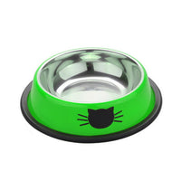 HKM-8181693 Durable Stainless Steel Pet Bowl with Non-Slip Rubber Base and Fade-Resistant Design