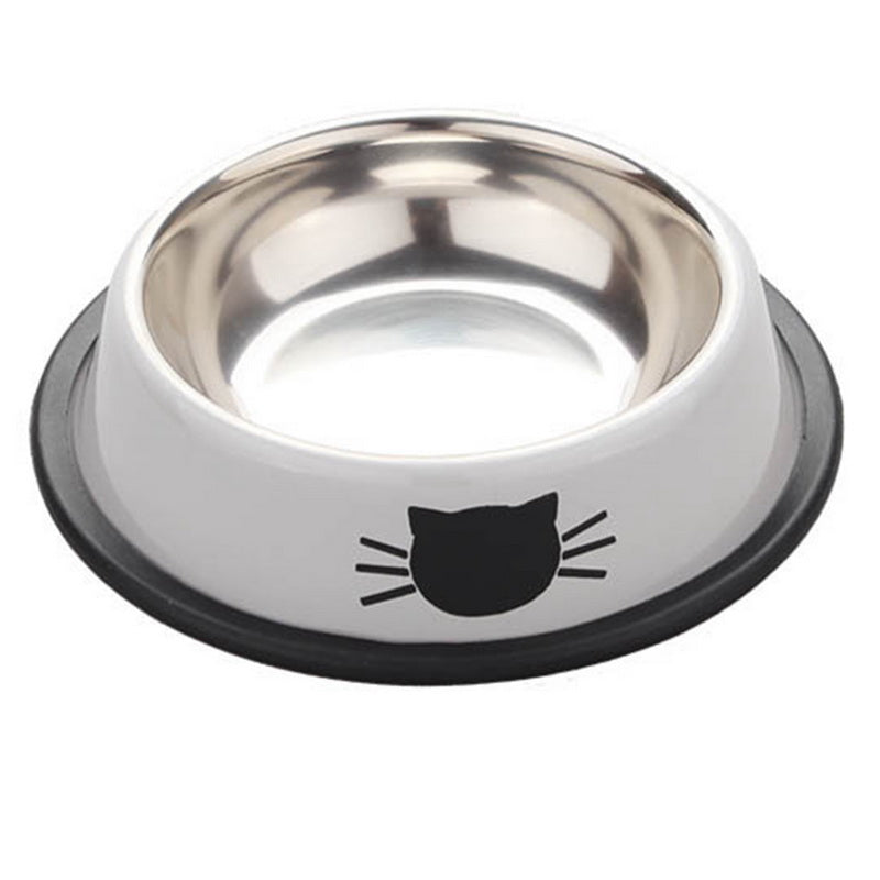 HKM-8181693 Durable Stainless Steel Pet Bowl with Non-Slip Rubber Base and Fade-Resistant Design