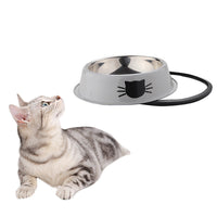 HKM-8181693 Durable Stainless Steel Pet Bowl with Non-Slip Rubber Base and Fade-Resistant Design