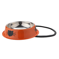 HKM-8181693 Durable Stainless Steel Pet Bowl with Non-Slip Rubber Base and Fade-Resistant Design