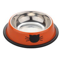 HKM-8181693 Durable Stainless Steel Pet Bowl with Non-Slip Rubber Base and Fade-Resistant Design