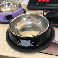 HKM-8181693 Durable Stainless Steel Pet Bowl with Non-Slip Rubber Base and Fade-Resistant Design