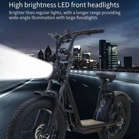 HKM-818195 20-Inch Fat Tire Electric Scooter with 50-60km Range, Rear Hub Motor, and Big Display for Adults and Teens