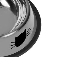 HKM-8182973 Non-Slip Stainless Steel Cat Food Bowls with Removable Rubber Base for Small Cats
