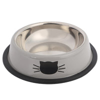 HKM-8182973 Non-Slip Stainless Steel Cat Food Bowls with Removable Rubber Base for Small Cats