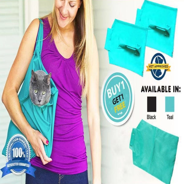 HKM-8183741 Portable Canvas Cat Travel Backpack - Solid Color Pet Carrier in Black and Blue, Medium Soft Design