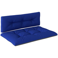 HKM-818387 Navy Blue 2-Seater Outdoor Replacement Cushions Set - Tufted Design for Garden and Patio