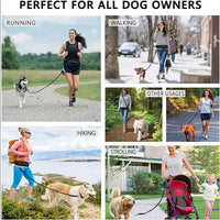 HKM-8184765 Adjustable Hands-Free Dog Leash with Shock Absorbing Bungee, Phone Pocket, and Water Bottle Holder for Large Dogs up to 180lbs